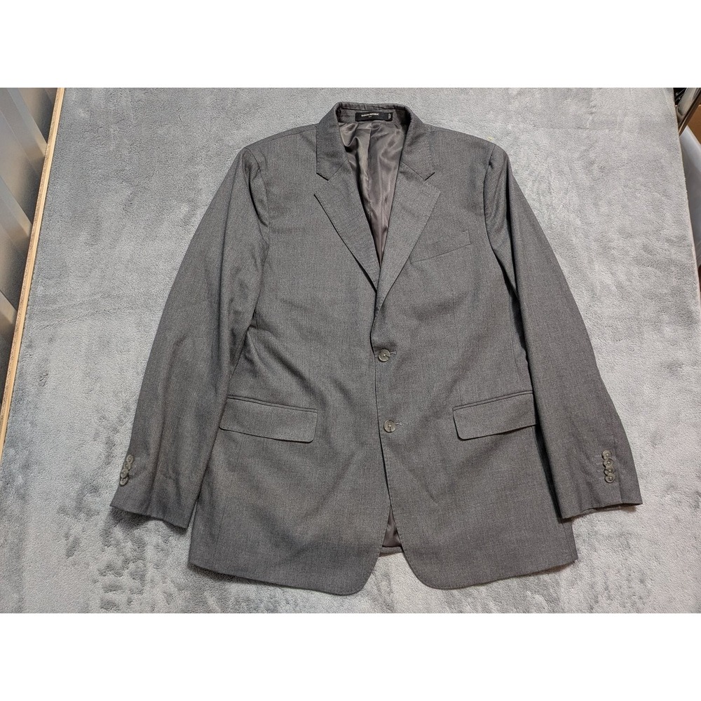 Banana Republic Mens 44 Blazer Gray Tailored Fit Polyester Blend